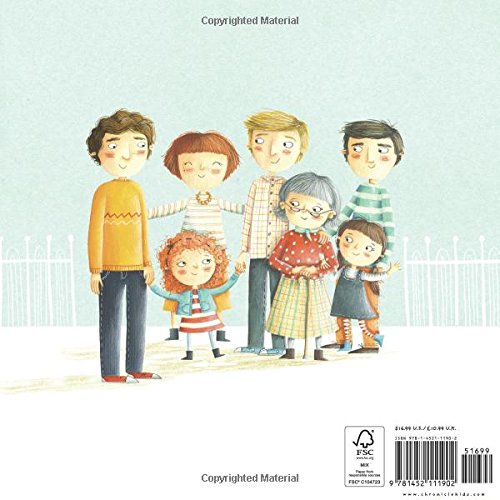 Illustration of a diverse family with two fathers and children in Stella Brings the Family book cover.
