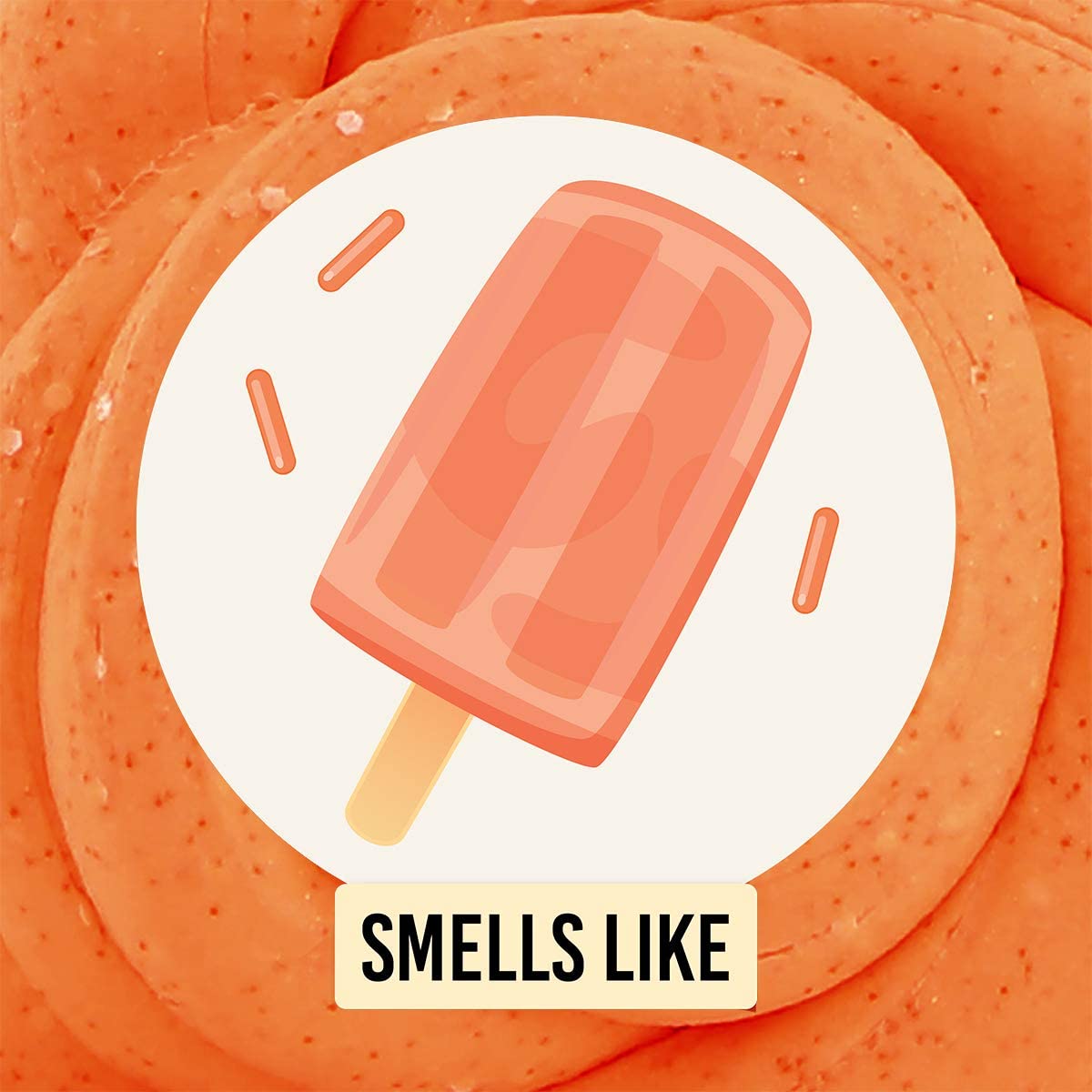 SCENTsory Orangesicle Thinking Putty in light orange with white speckles and a juicy orange popsicle scent.