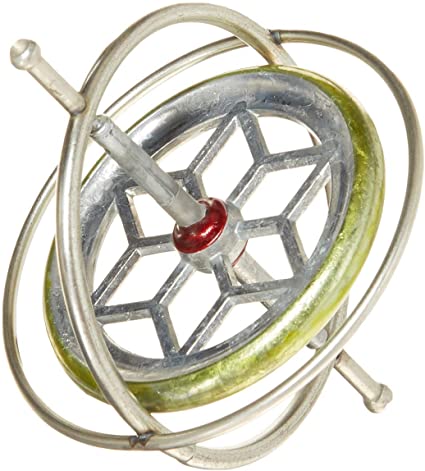 The Original Gyroscope spinning toy with metal rings and star-shaped inner wheel in plastic case for ages 8+