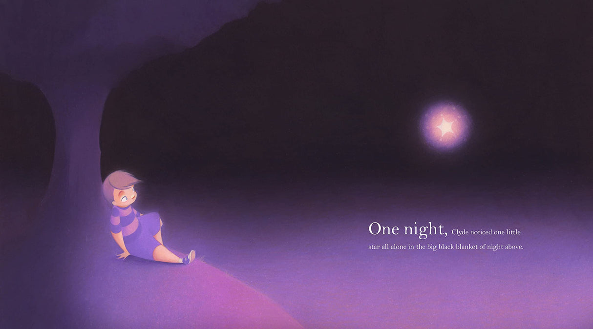 Twinkle, Twinkle Little Kid shows a child sitting under a tree at night with a glowing star in the sky.