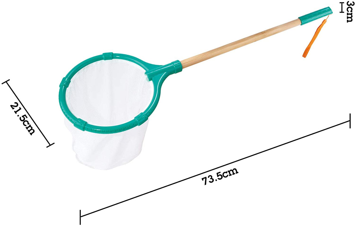 Butterfly Net with sustainable bamboo handle and biomass plastic net, perfect for kids to catch and release insects outdoors.
