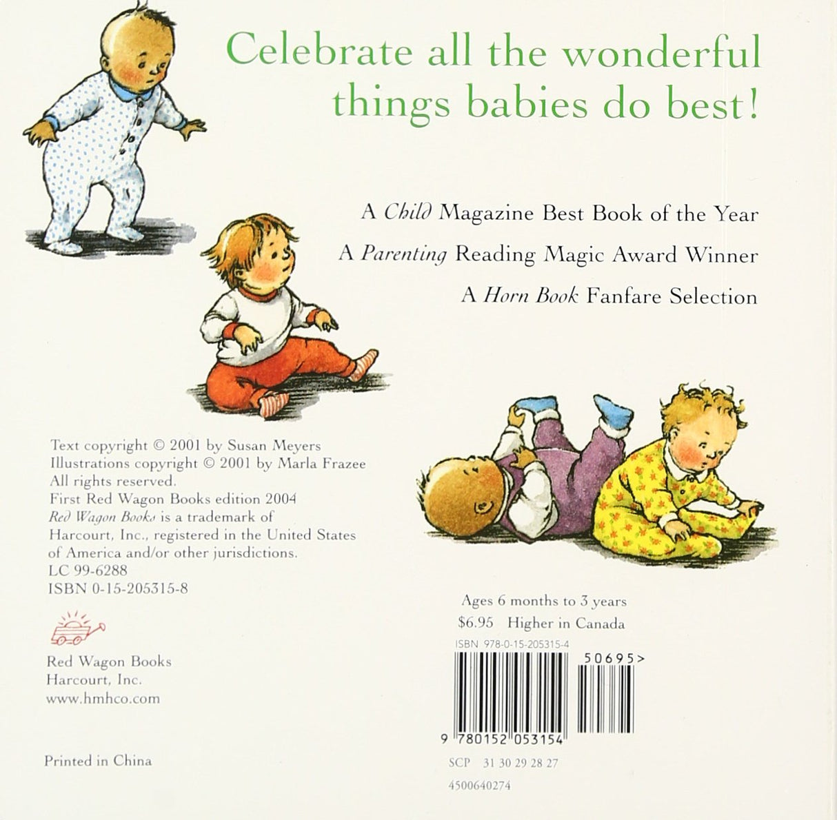 Everywhere Babies board book cover showing playful babies celebrating all the wonderful things babies do best.