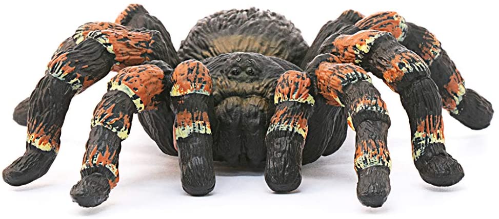 Tarantula toy figurine with detailed orange and black markings, perfect for imaginative play and education.