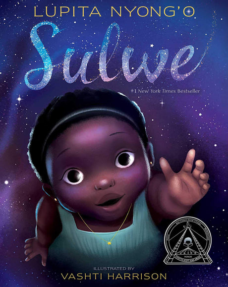 Cover of Sulwe by Lupita Nyong’o showing a young girl reaching out against a starry night sky background.