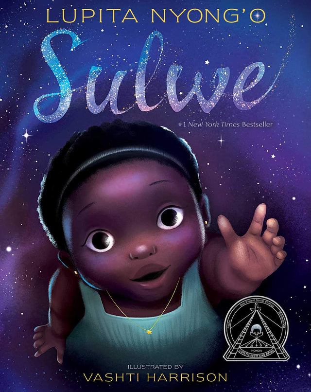 Cover of Sulwe by Lupita Nyong’o showing a young girl reaching out against a starry night sky background.