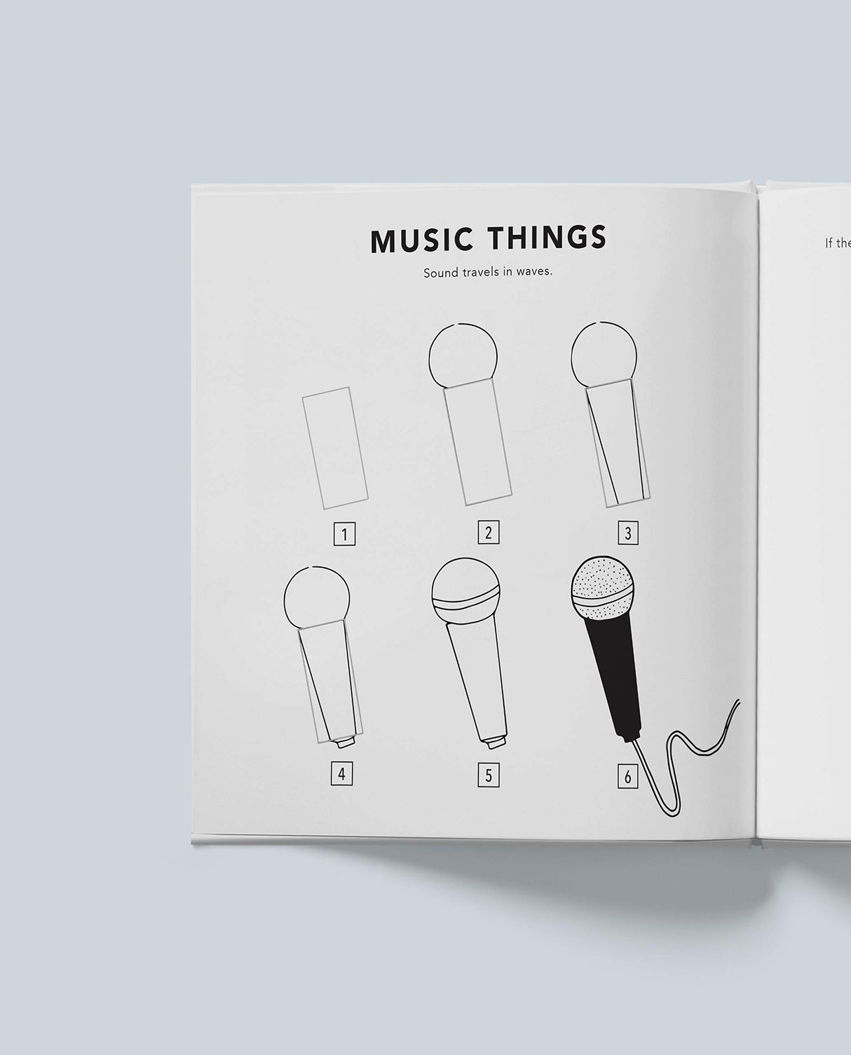 How to Draw All the Things page showing step-by-step drawing instructions for a microphone in simple shapes.