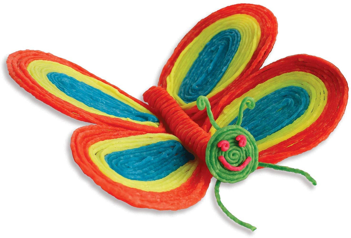 Colorful butterfly crafted from Wikki Stix Neon Pack, showcasing creative, mess-free shape stick play and learning.