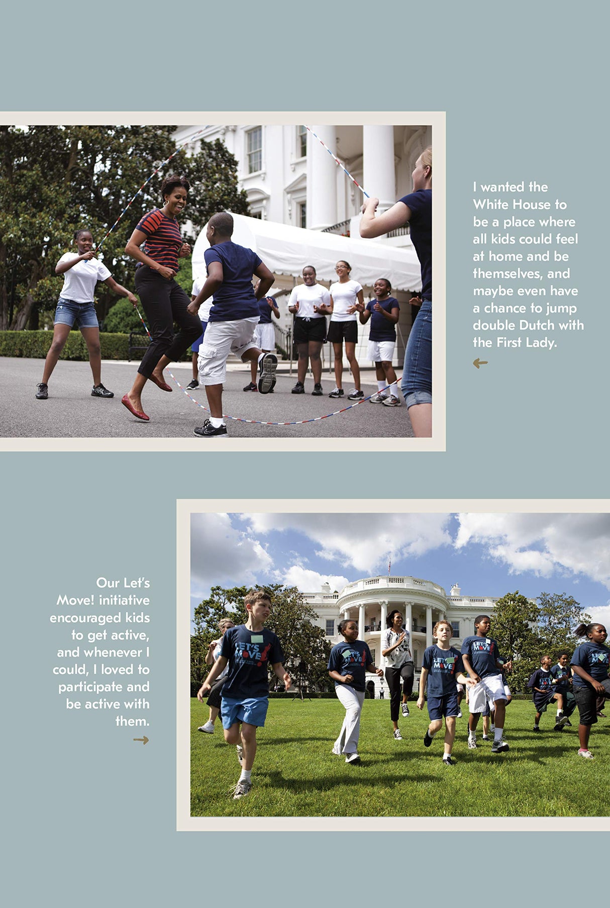 Becoming - Adapted for Young Readers shows kids playing outside the White House, emphasizing activity and inclusion.