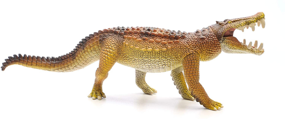 Kaprosuchus dinosaur toy with movable jaw, detailed scales, and realistic boar crocodile design, perfect for imaginative play.