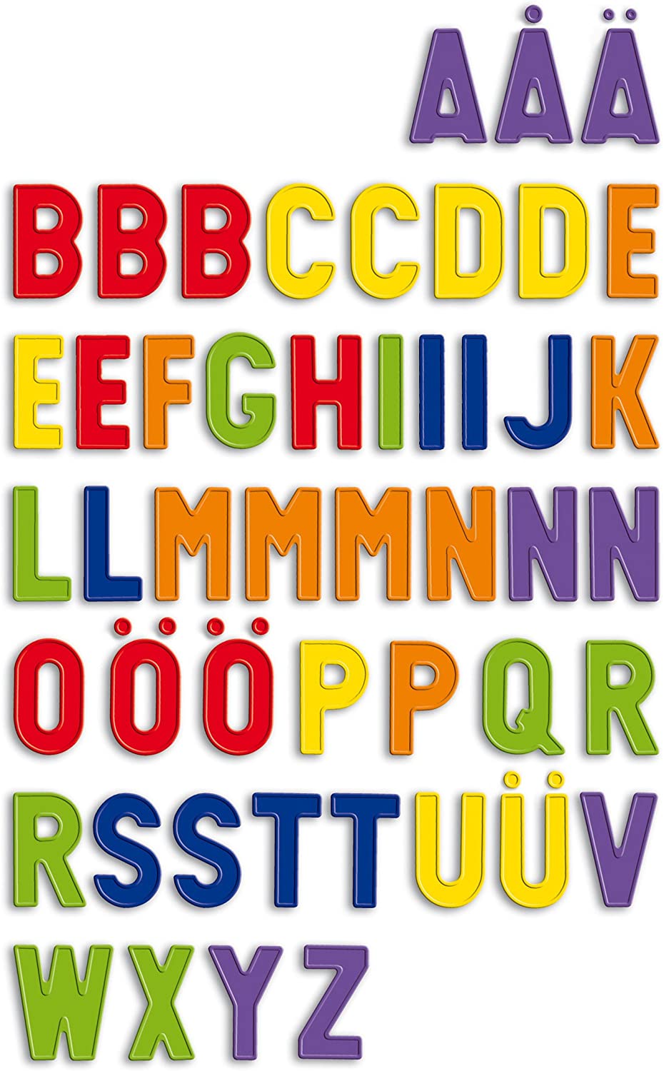ABC Magnets colorful uppercase letters in red, yellow, green, blue, orange, and purple for learning and play.