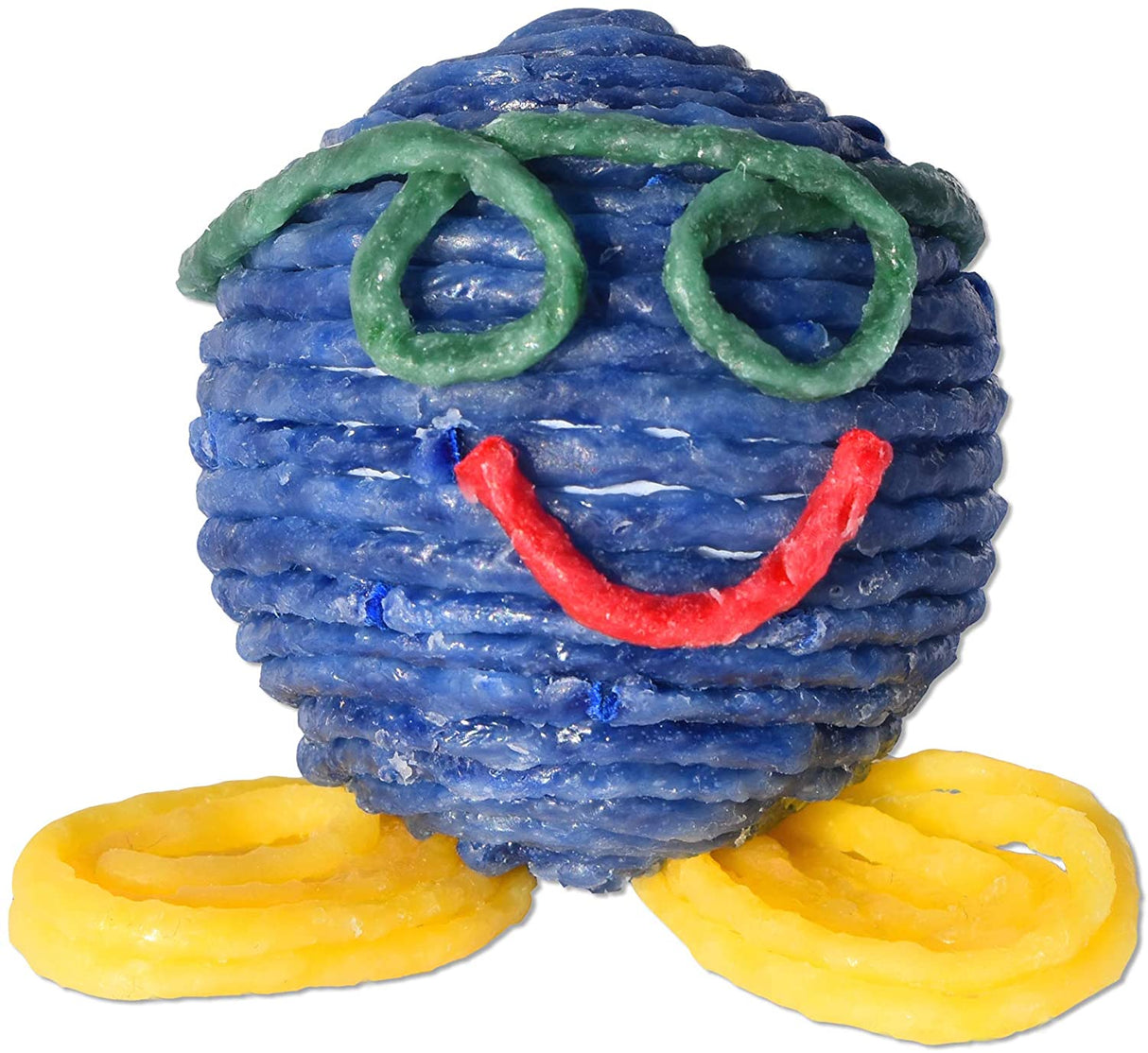 Wikki Stix Primary Pack craft showing a colorful smiling face made with blue, green, red, and yellow stix.