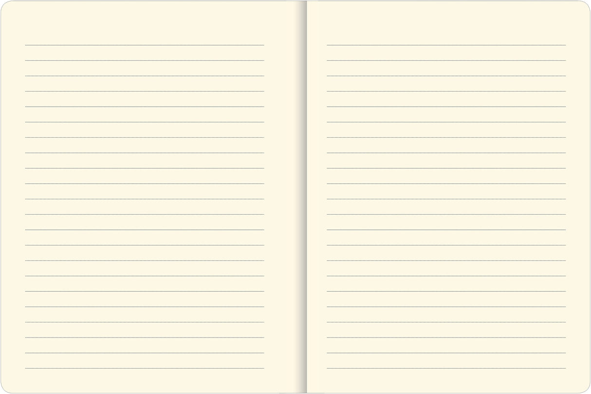 Open lined pages of the Space Diary locking journal featuring smooth-finish, acid-free archival-quality paper.