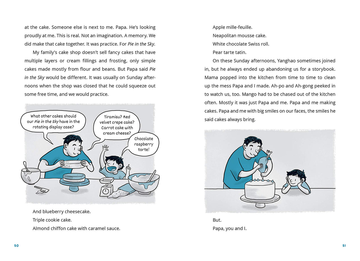 Pie in the Sky shows two brothers baking a cake together while sharing a joyful moment in the kitchen.