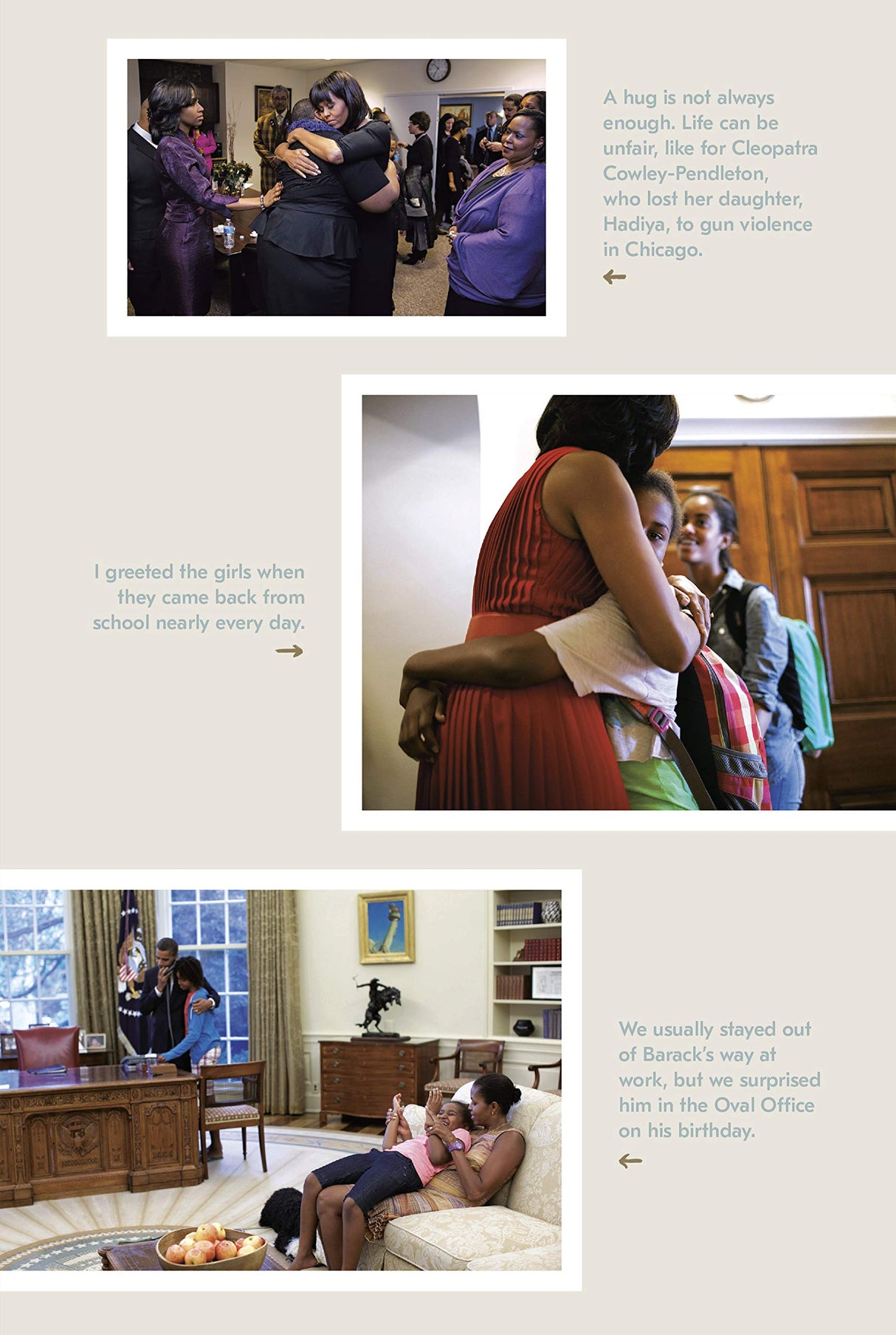 Becoming - Adapted for Young Readers showing heartfelt moments from Michelle Obama's life and family.