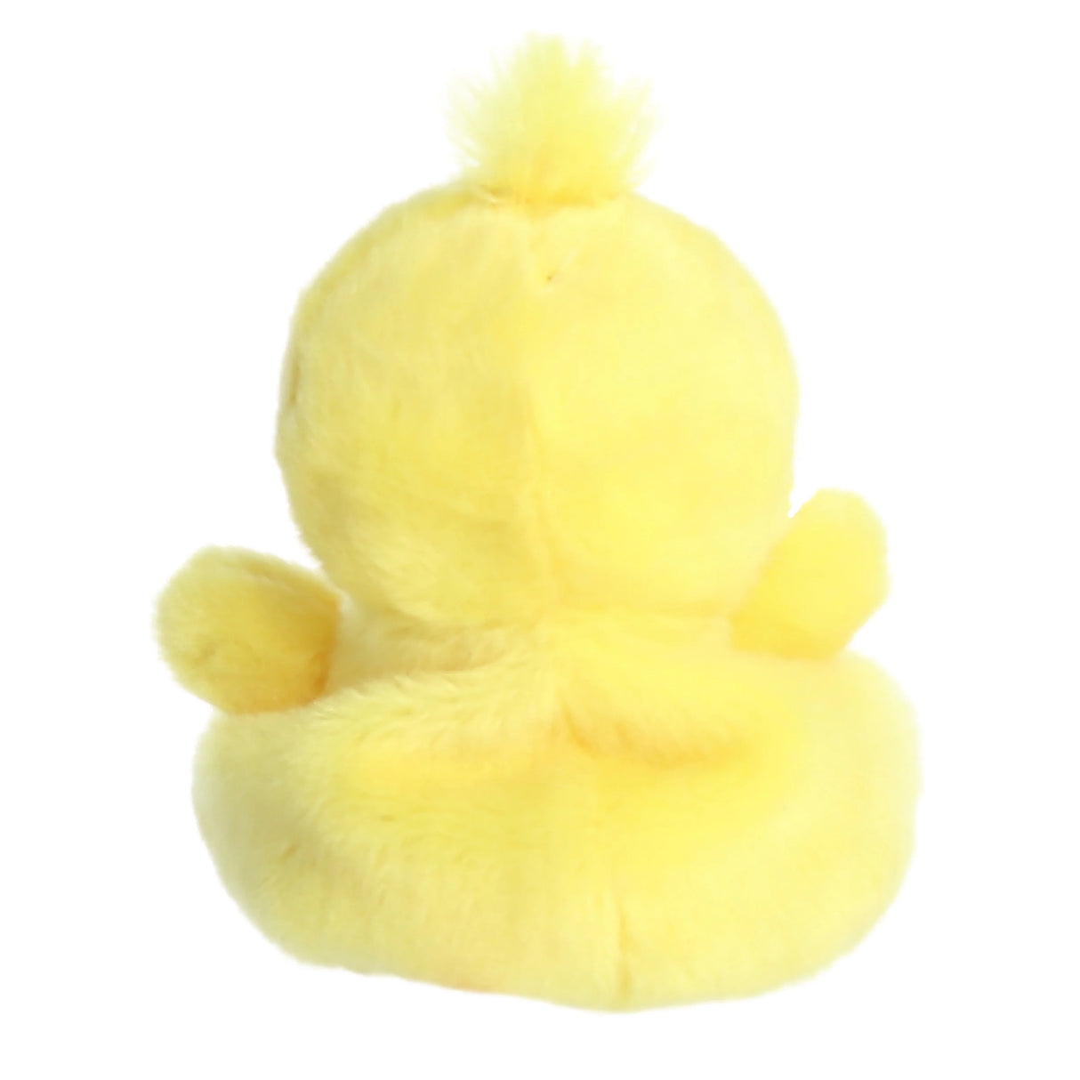 Palm Pals Darling Duck is a soft, fluffy yellow plush toy sized perfectly to fit in your palm.