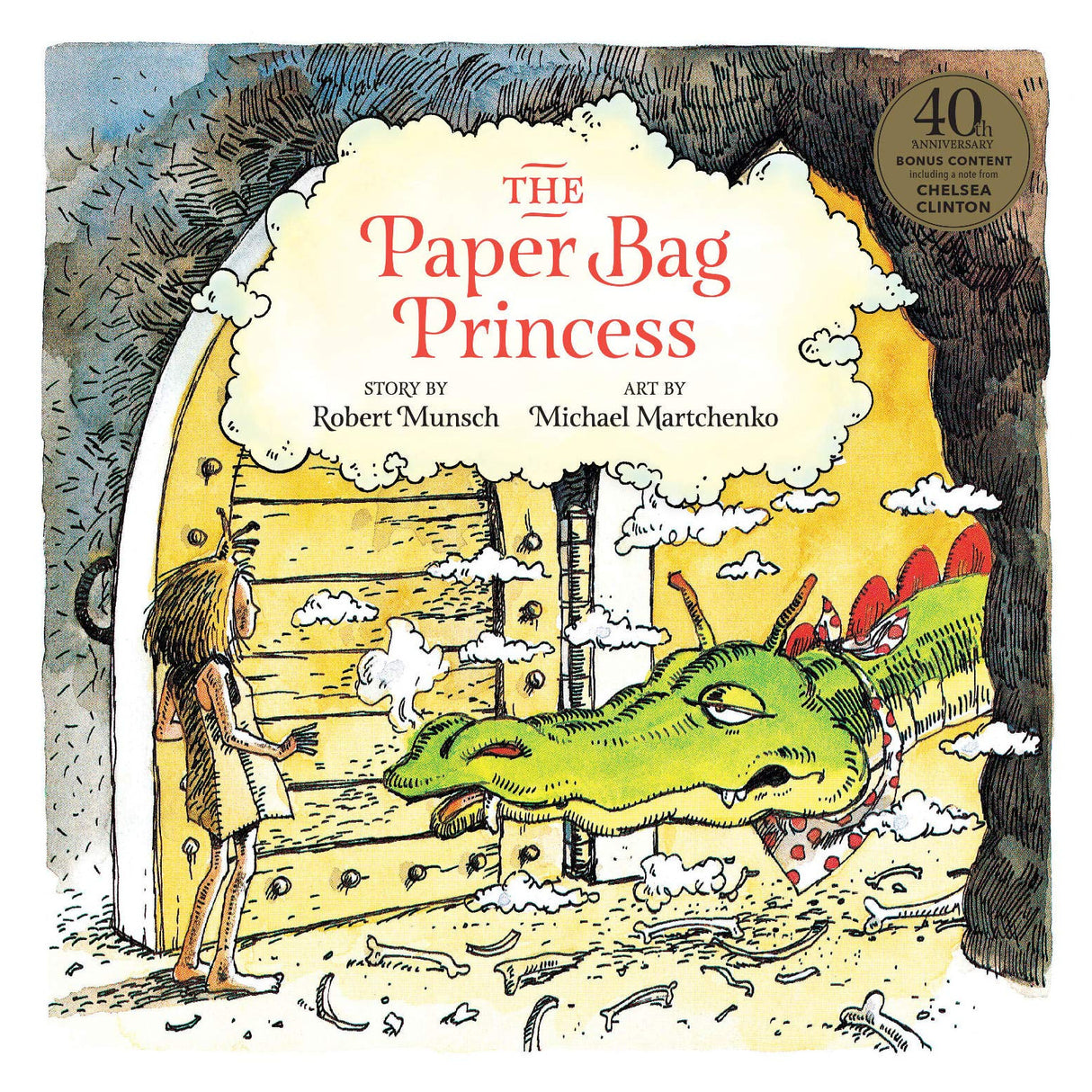 Cover of Paper Bag Princess 40th Anniversary Edition showing the princess and dragon with story and art credits.