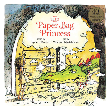 Cover of Paper Bag Princess 40th Anniversary Edition showing the princess and dragon with story and art credits.