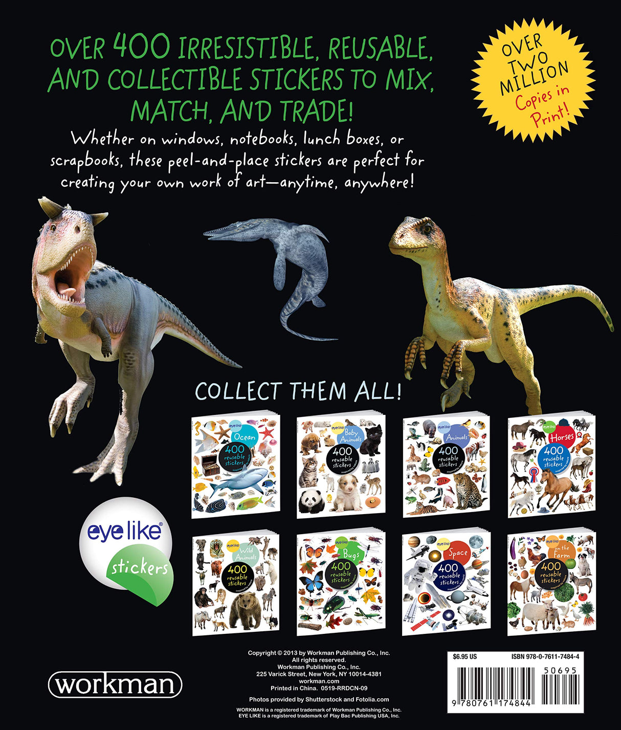 Eyelike Stickers: Dinosaurs with over 400 reusable, lifelike prehistoric dinosaur stickers for creative play.