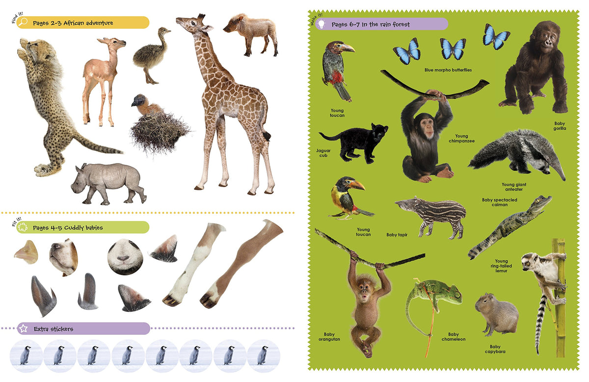 Ultimate Sticker Book | Baby Animals featuring diverse animal stickers and scenes for creative play and learning.
