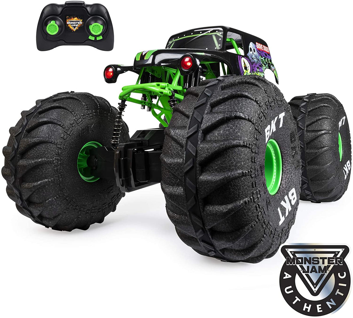 HUGE RC Grave Digger remote control monster truck with mega-sized tires, shocks, suspension, and dual joystick controller.