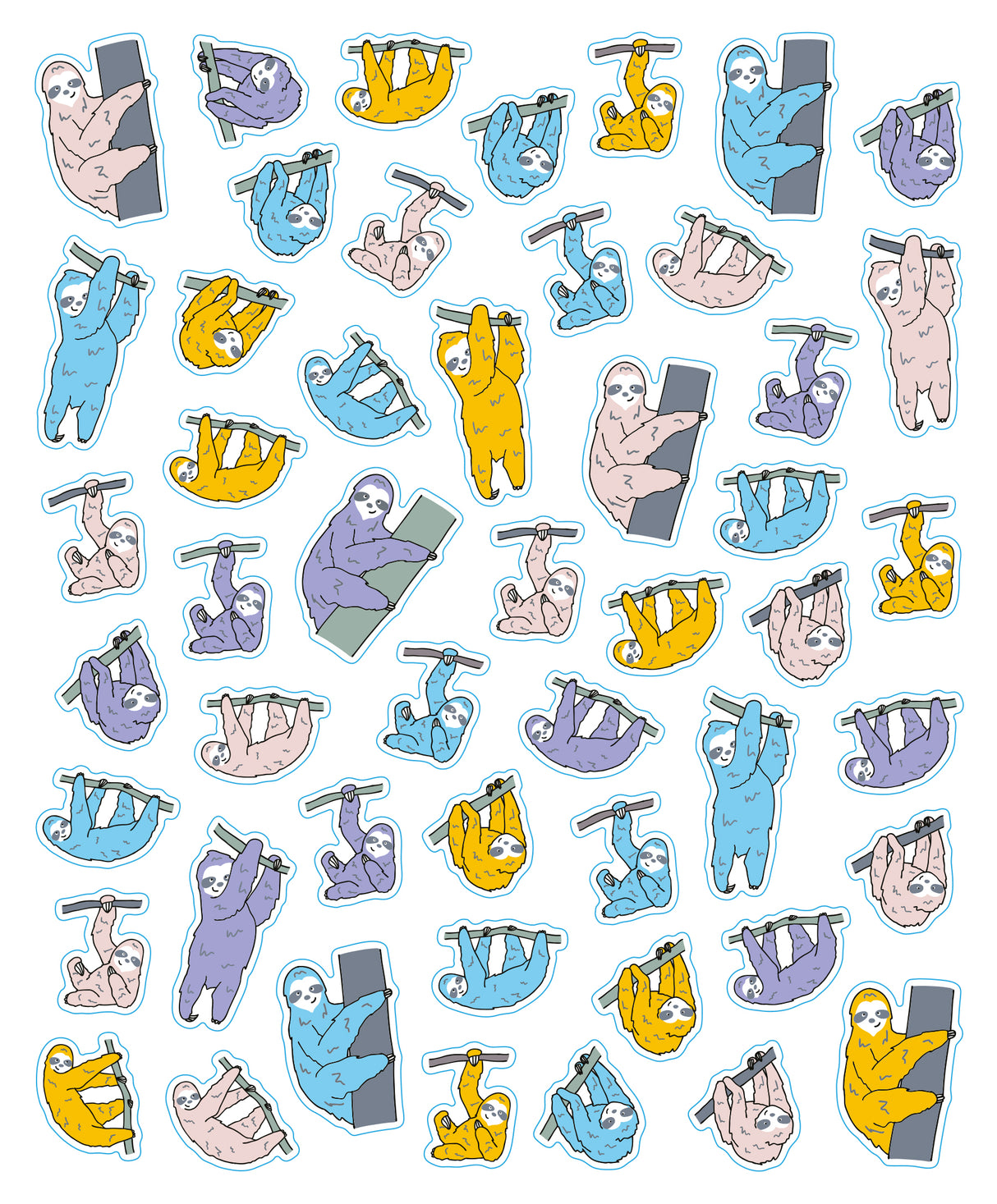 So Many Stickers! 2500 Stickerbook featuring colorful sloth stickers perfect for planners, mail, and decoration.