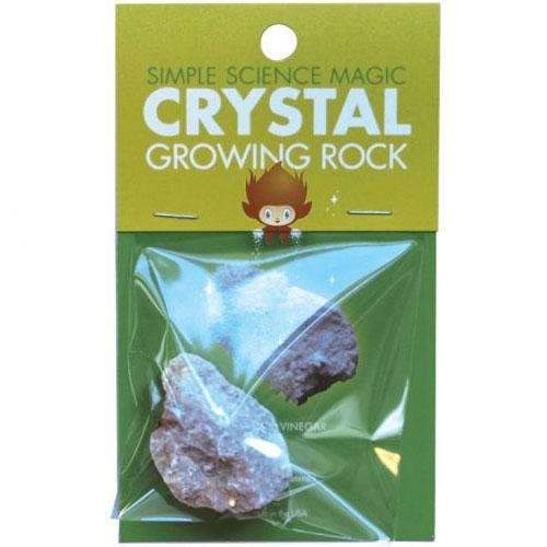 Crystal Growing Rock science kit with a natural rock for creating snowy white crystals, made in the USA, ages 5 and up.