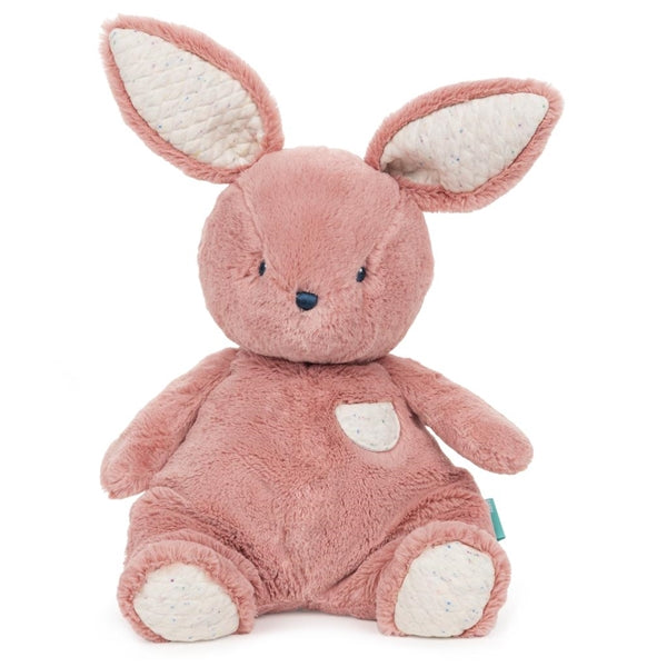 Oh So Snuggly Bunny plush with quilted ears and feet, soft pastel baby plush, ultra-huggable and machine washable.