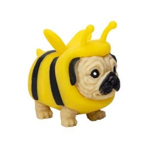 Party Puppy squishy toy dressed in a yellow and black bee costume, collectible and adorable for kids ages 5 and up.