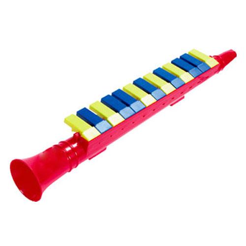Piano Horn with colorful piano keys and red horn for kids to blow and play musical notes.