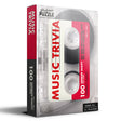 Mini Music Trivia game box designed like a cassette tape with 100 music questions for players ages 12 and up.