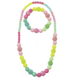 Vividly Vibrant Necklace & Bracelet Set with colorful yellow, green, and pink beads and studded accents for kids age 3+.