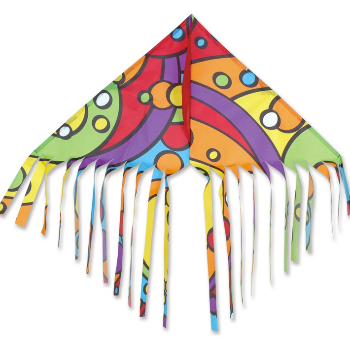 32" Fringe Delta Kite | Rainbow Orbit