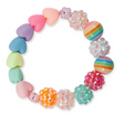 Colorful Sunshine Sparkle Bracelet with heart, flower, and rainbow beads designed for kids ages 3 and up.
