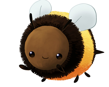 Fuzzy Bumblebee plush toy with fluffy black and yellow body, cute face, and translucent wings for kids ages 3 and up.