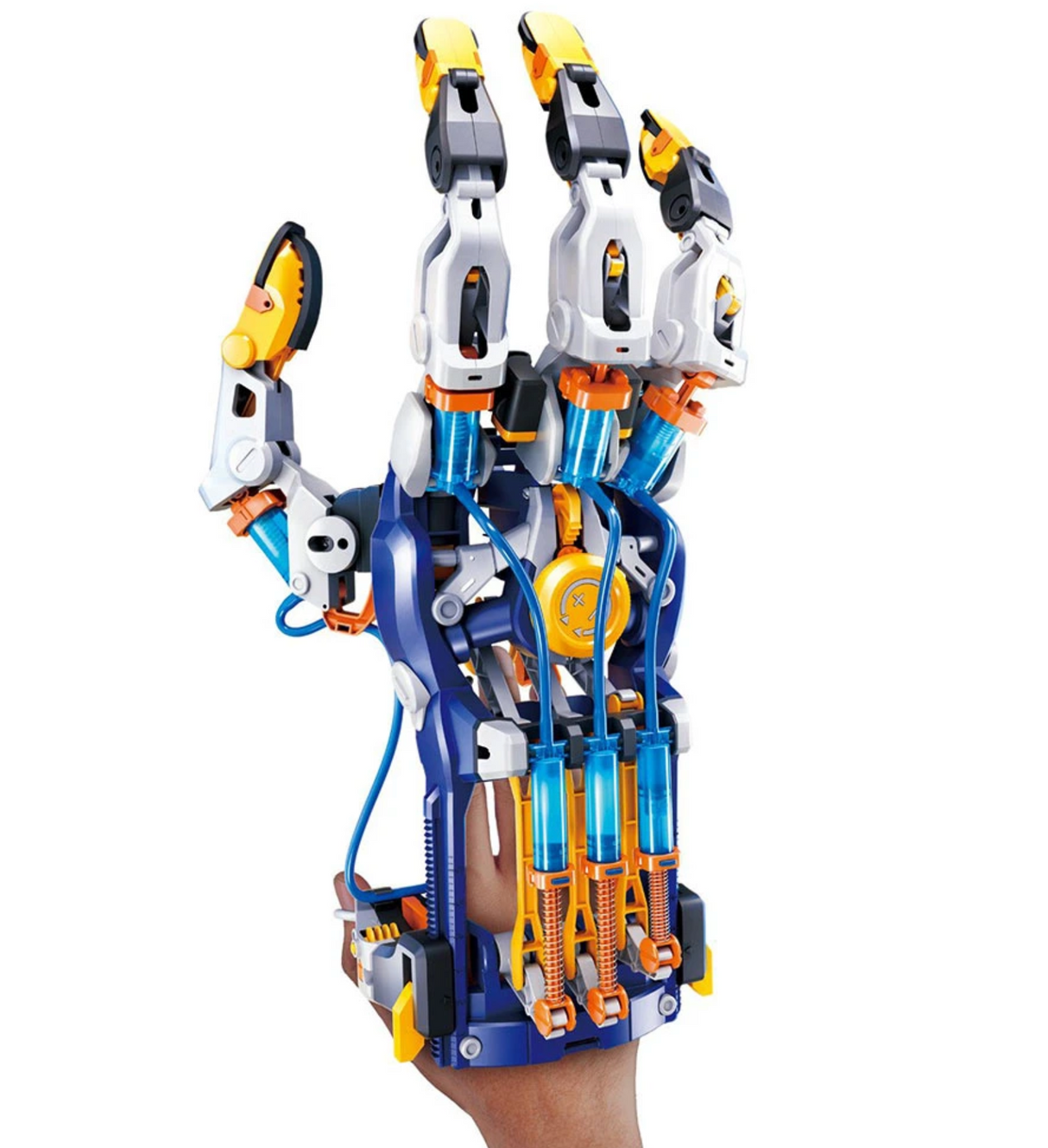 Mega Cyborg Hand showing hydraulic pistons and mechanical fingers simulating human hand movements.
