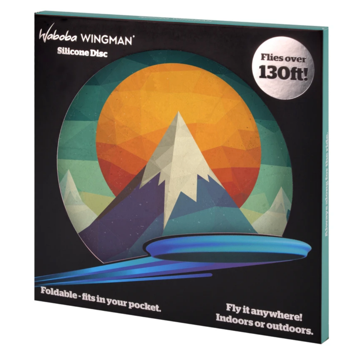 Waboba Wingman Disc silicone flying disc with foldable design, flies over 130ft, perfect for indoor and outdoor play.