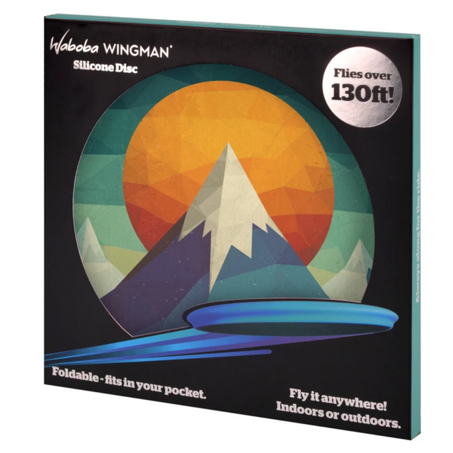 Waboba Wingman Disc silicone flying disc with foldable design, flies over 130ft, perfect for indoor and outdoor play.