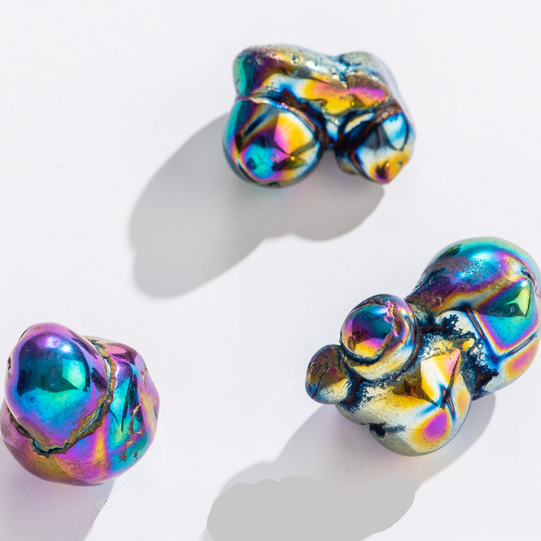 Rock | Rainbow Aura Bubble Agate showcasing vibrant, naturally-occuring agate clusters with shimmering rainbow titanium coating.