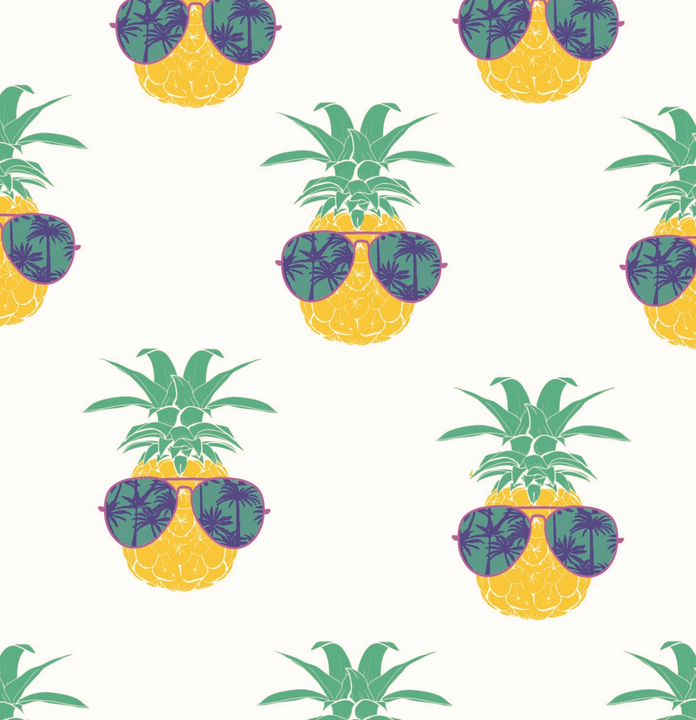 Sunscreen Towel Pineapple featuring a fun pineapple pattern with sunglasses, perfect for UV protection and beach use.
