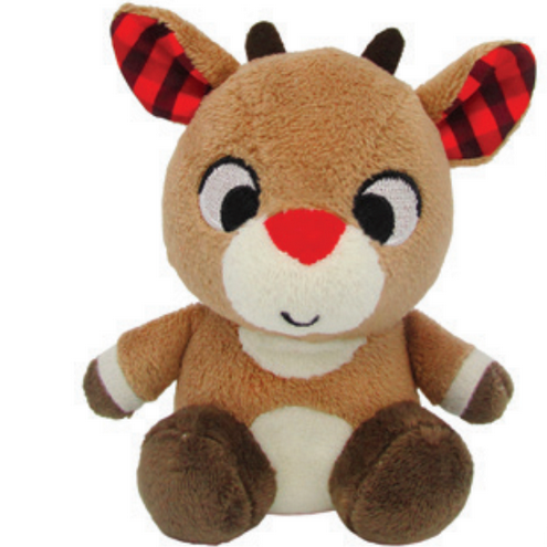 Rudolph | Mini Jingler plush toy with jingle bell, 4.75 inches, safe for all ages and machine washable.