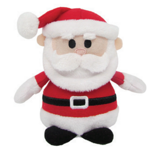 Rudolph | Mini Jingler Santa plush with jingle bell, soft and safe for all ages, machine washable and 4.75 inches tall.
