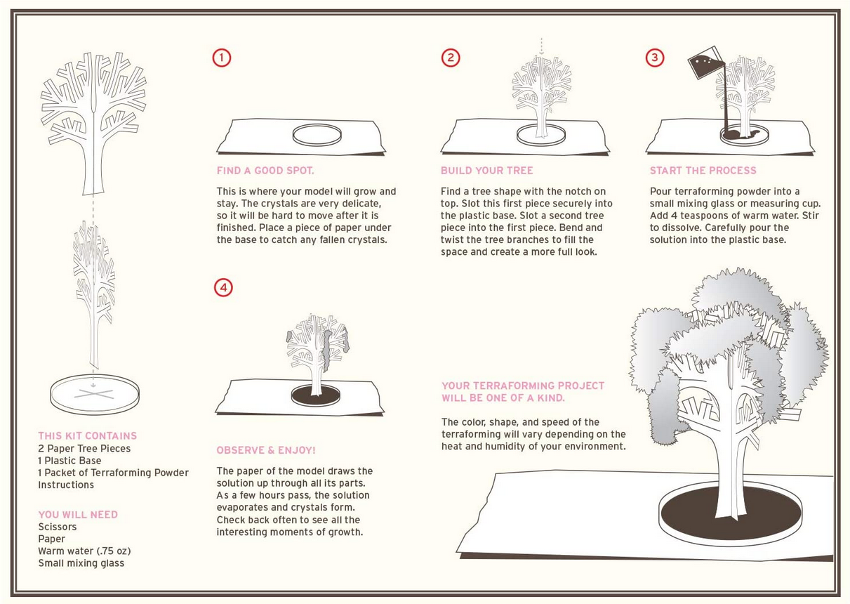 Crystal Grow Maple Tree kit with step-by-step instructions to create a vibrant crystal maple tree display.