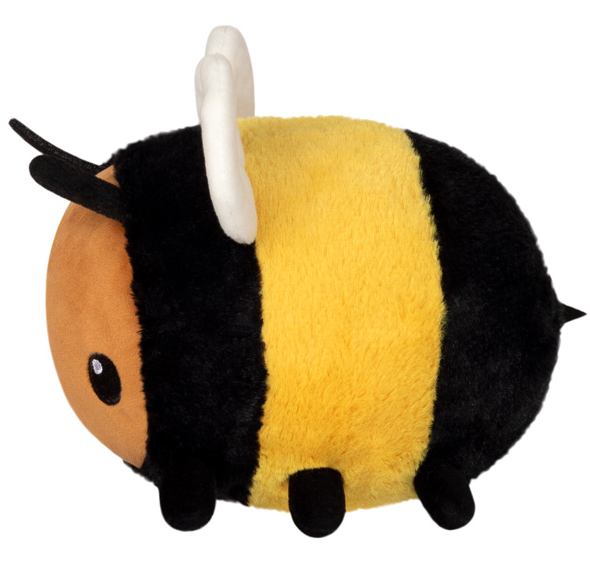 Fuzzy Bumblebee Snackers plush toy, 6 inches long, soft and cuddly bee perfect for hugging and comforting.