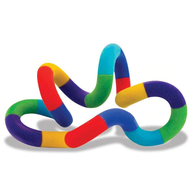 Colorful and tactile Tangle | Jr Fuzzy toy with soft fuzzy texture, perfect for ages 3 and up playtime fun.