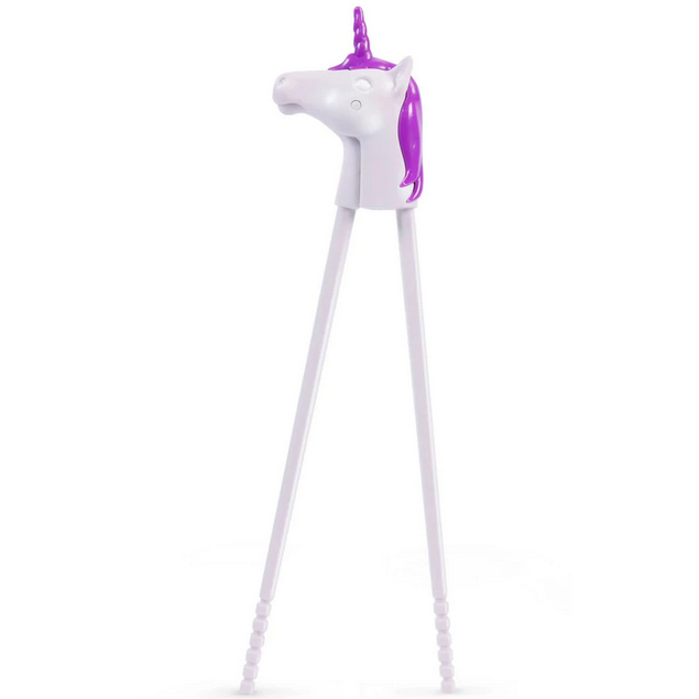 Munchtime Chopsticks Unicorn with purple mane and horn, featuring fun chomping action for kids’ mealtime.