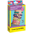 Friends Forever Bracelets DIY kit showing colorful elastic charm bracelets for kids to wear and share.