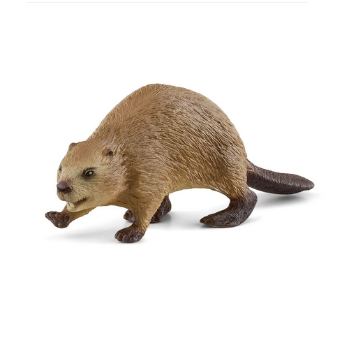 Beaver figurine with realistic fur, webbed feet, and flat tail, perfect for children ages 3 and up, called Beaver.