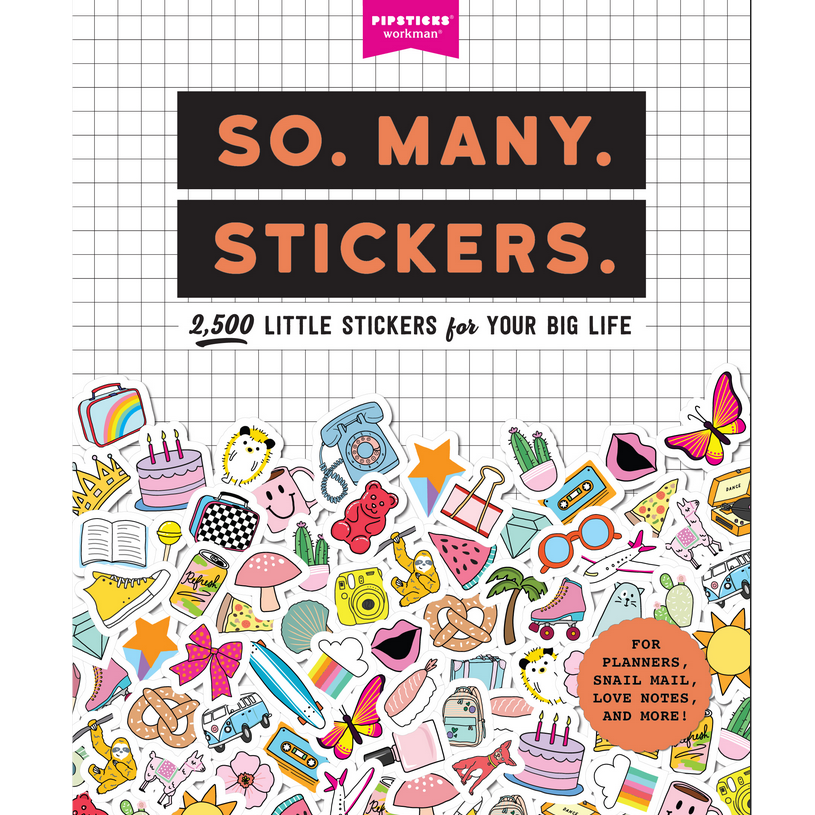 So Many Stickers! 2500 Stickerbook featuring bright, colorful stickers for planners, snail mail, love notes, and more.