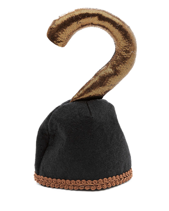Pirate Hook with felt base and copper metallic knit hook, perfect for kids' pretend pirate play and grabbing objects.