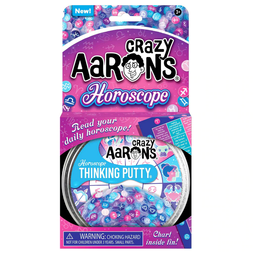 Trendsetters Horoscope Thinking Putty in a colorful tin with zodiac symbols, perfect for ages 3 and up.